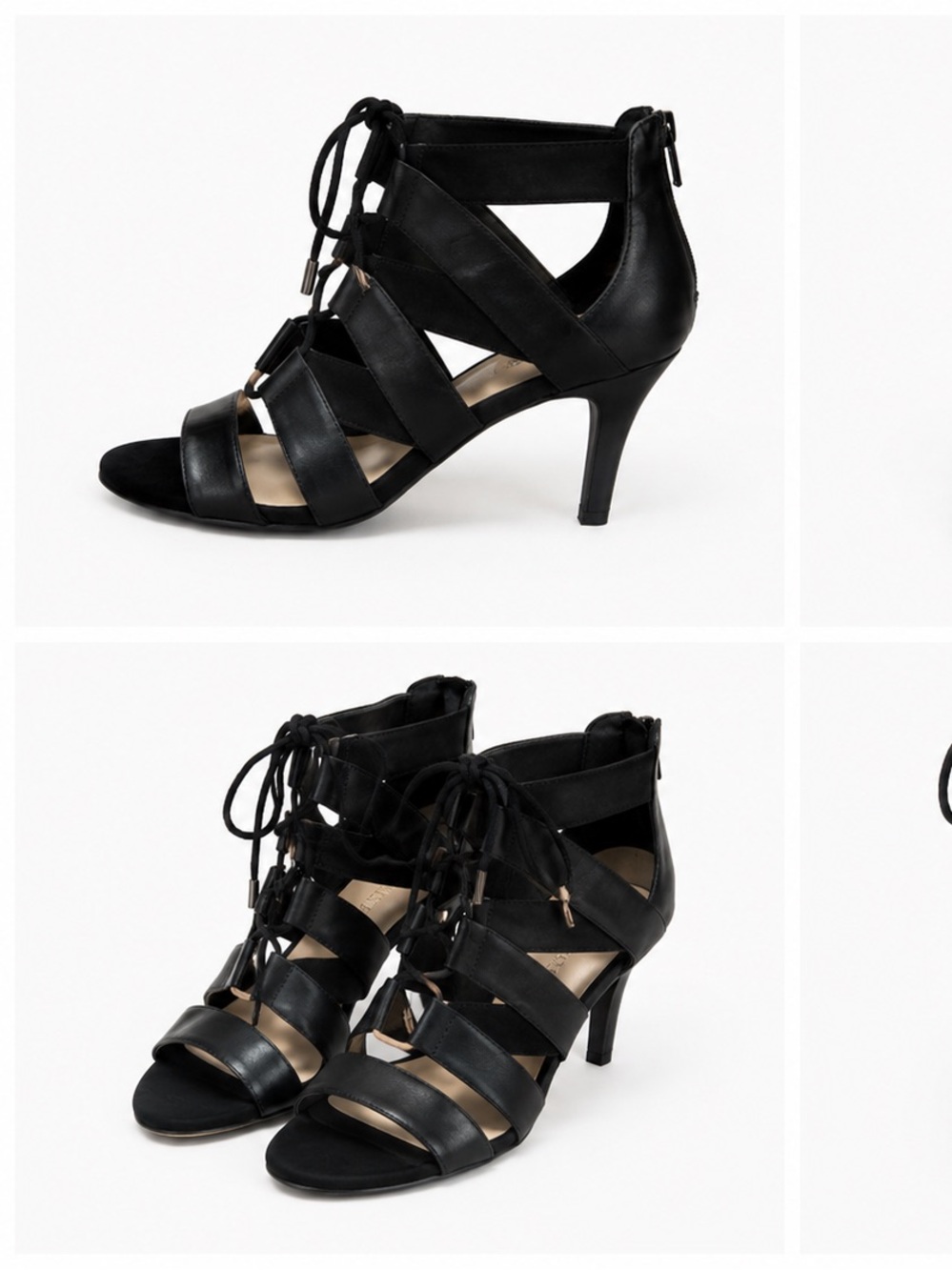 Lace-Up Strappy Black High Heel Sandals Nine West